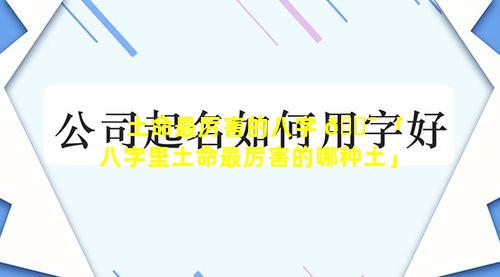 土命最厉害的八字 🐯 「八字里土命最厉害的哪种土」